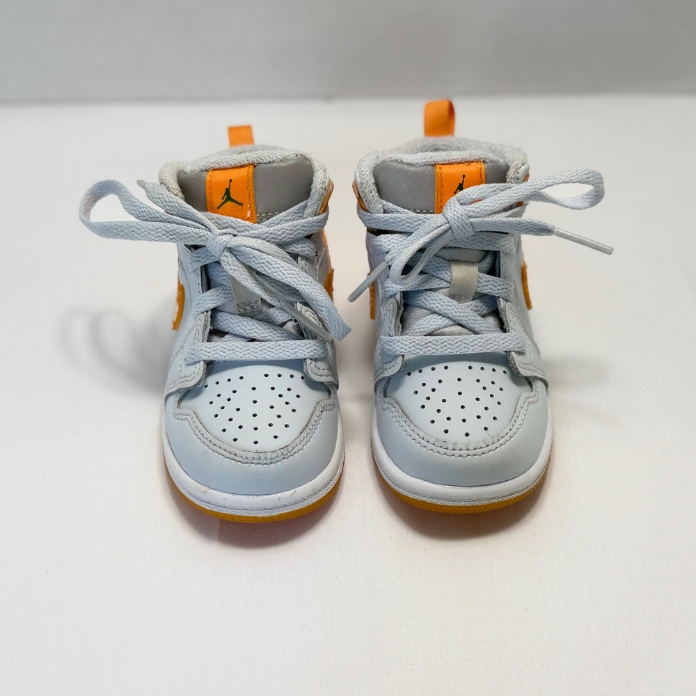 Jordan 1 Mid SE Toddler 6C Blue Orange Excellent FN9773-018 Water Droplets